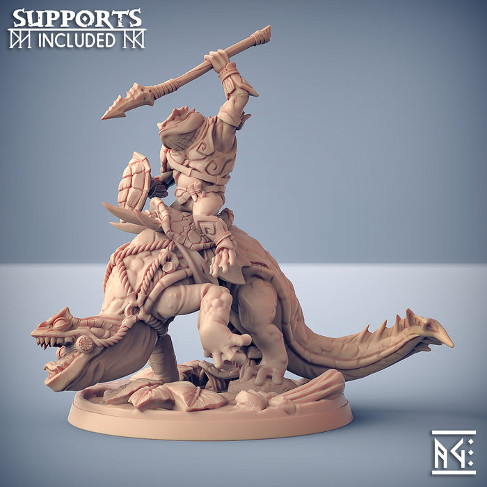 Salamander Rider Miniatures | Swamp Gurunda | Fantasy D&D Miniature | Artisan Guild