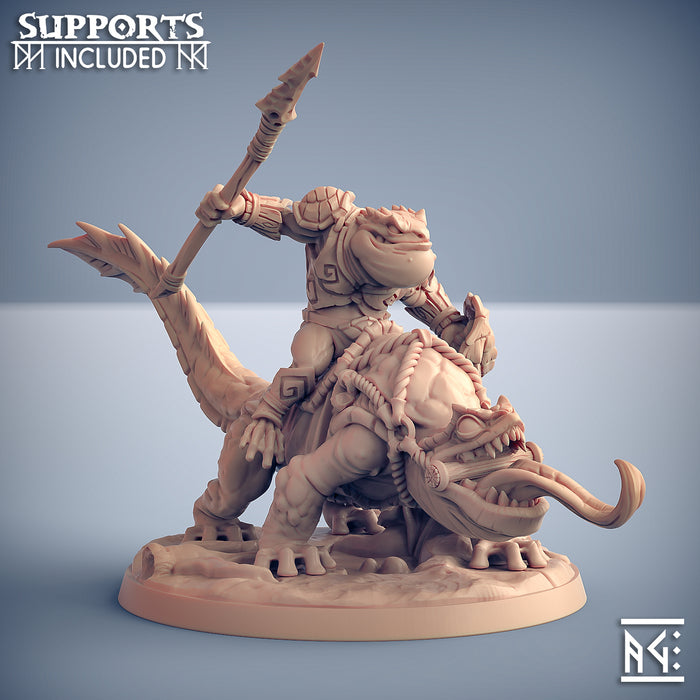 Salamander Rider B | Swamp Gurunda | Fantasy D&D Miniature | Artisan Guild