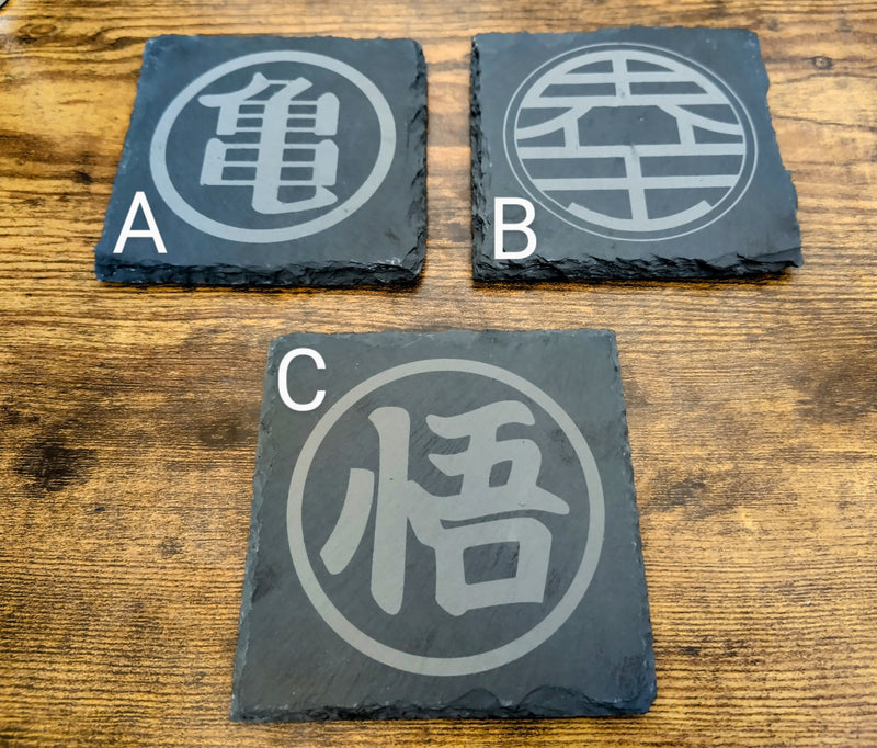Dragonball Master Kanji - Anime Art Coasters (Slate)