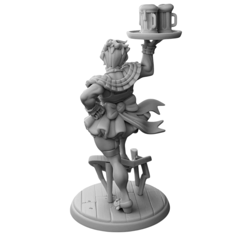 Tavern Maid Orc | Friday Night Tavern | Fantasy Miniature | Twin Goddess Miniatures