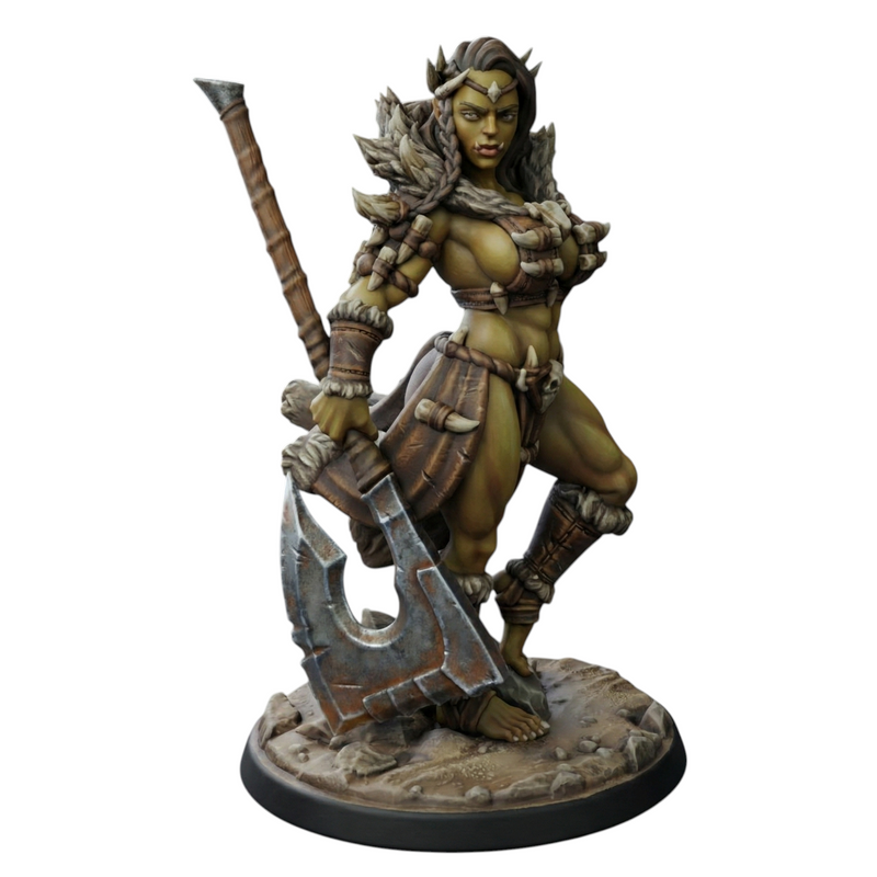 Orc Queen | Fantasy Queens | Fantasy Miniature | Twin Goddess Miniatures
