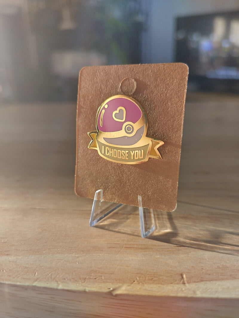 Anniversary I Choose You Pink Pokeball - Enamel Pin Badge