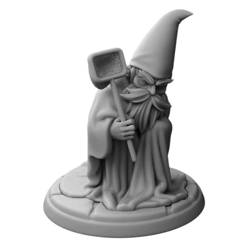Tiny Green Mall Wizard | Fantasy Miniature | Twin Goddess Miniatures