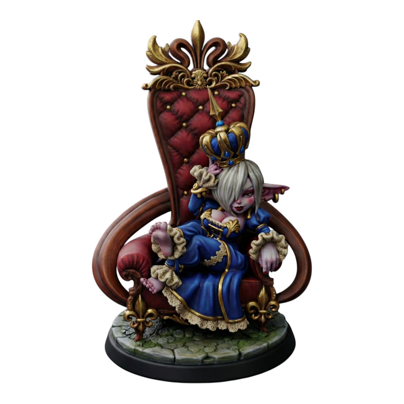 Goblin Queen in Throne | Fantasy Queens | Fantasy Miniature | Twin Goddess Miniatures