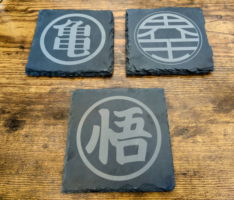 Dragonball Master Kanji - Anime Art Coasters (Slate)