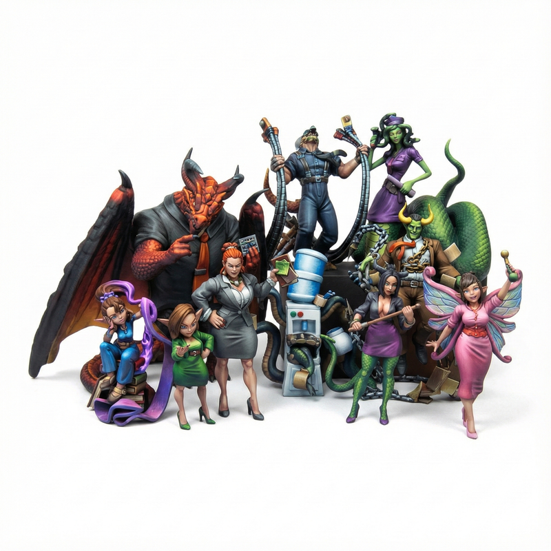 Fantasy Office Worker Miniatures | Twin Goddess Miniatures