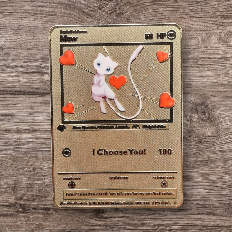 Anniversary I Choose You Mew - Metal Pokemon Card