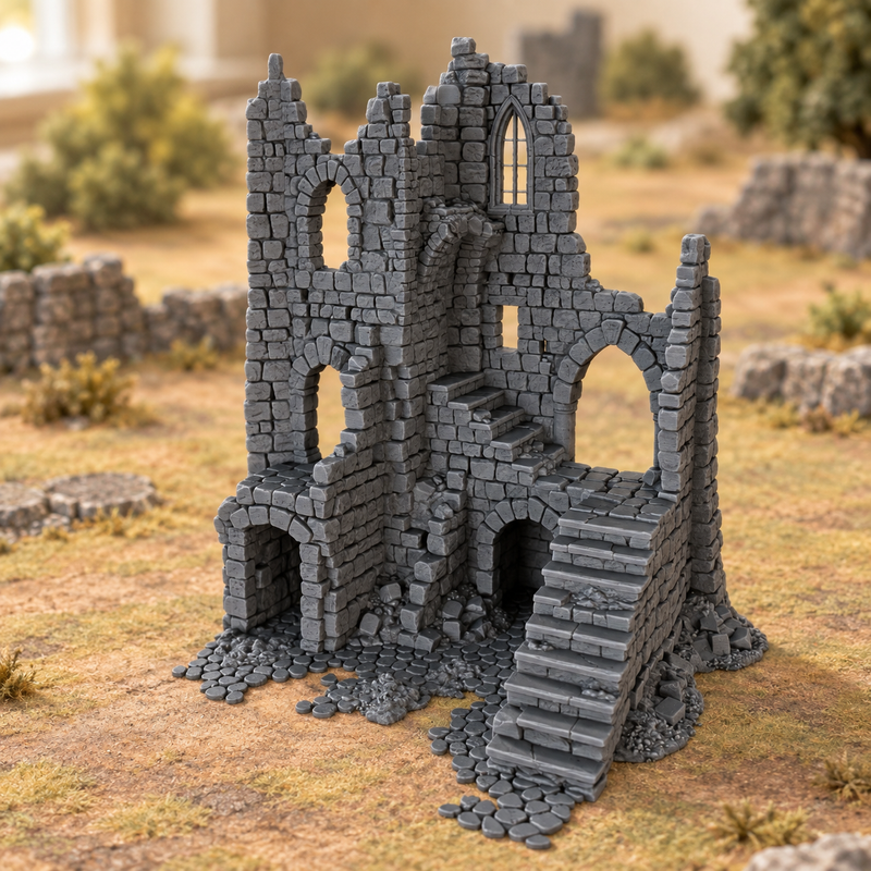 Ruined Tower A - 28mm DND/Wargame/RPG Terrain