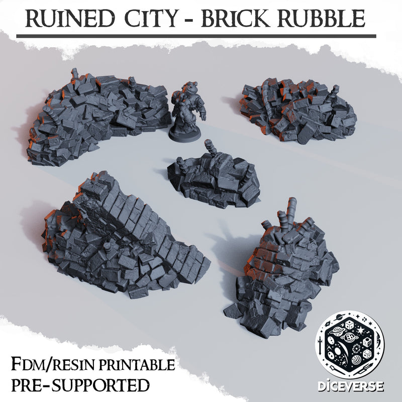 Ruined City Rubble Scenery | Trench Grimdark | Diceverse