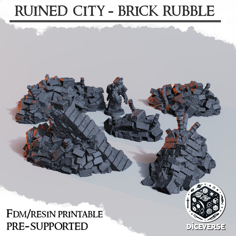 Ruined City Rubble Scenery | Trench Grimdark | Diceverse