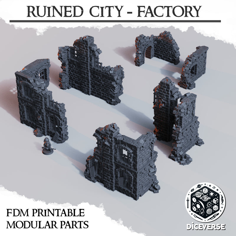 Ruined Factory Scenery | Trench Grimdark | Diceverse