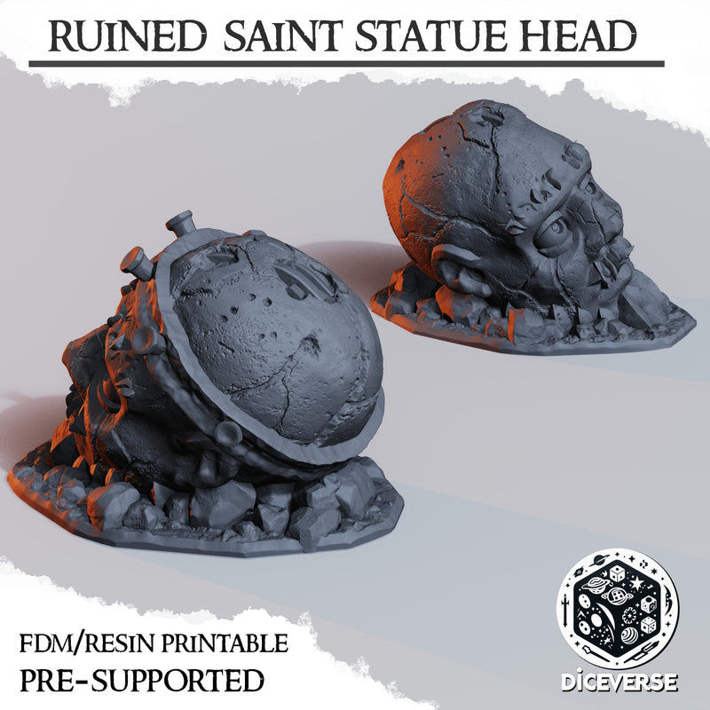 Ruined Saint Statue Heads Scenery | Trench Grimdark | Diceverse