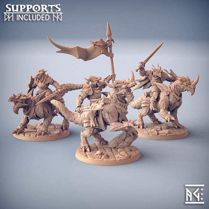 Dragonling Knight Miniatures | The Dragonguard | Fantasy D&D Miniature | Artisan Guild