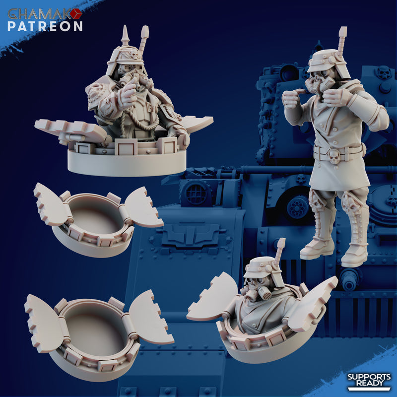 Trencher Iron Korps Tank Crew Miniatures | Imperial Soldiers | Grimdark Proxy Miniature | Ghamak