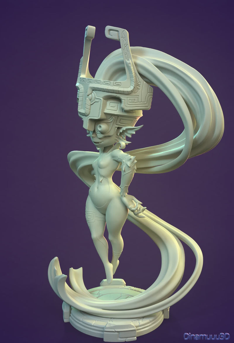 Midnight Imp | Pin-Up Statue Fan Art Miniature Unpainted | Dinamuu3D