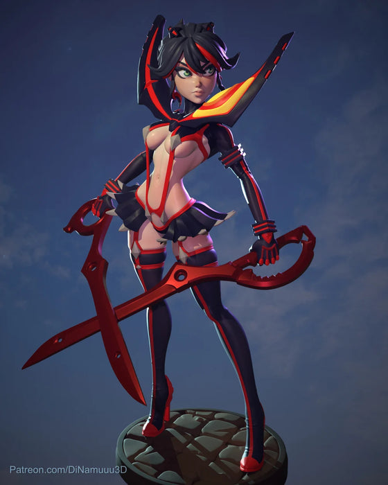 Super Scissor Warrior | Pin-Up Statue Fan Art Miniature Unpainted | Dinamuu3D