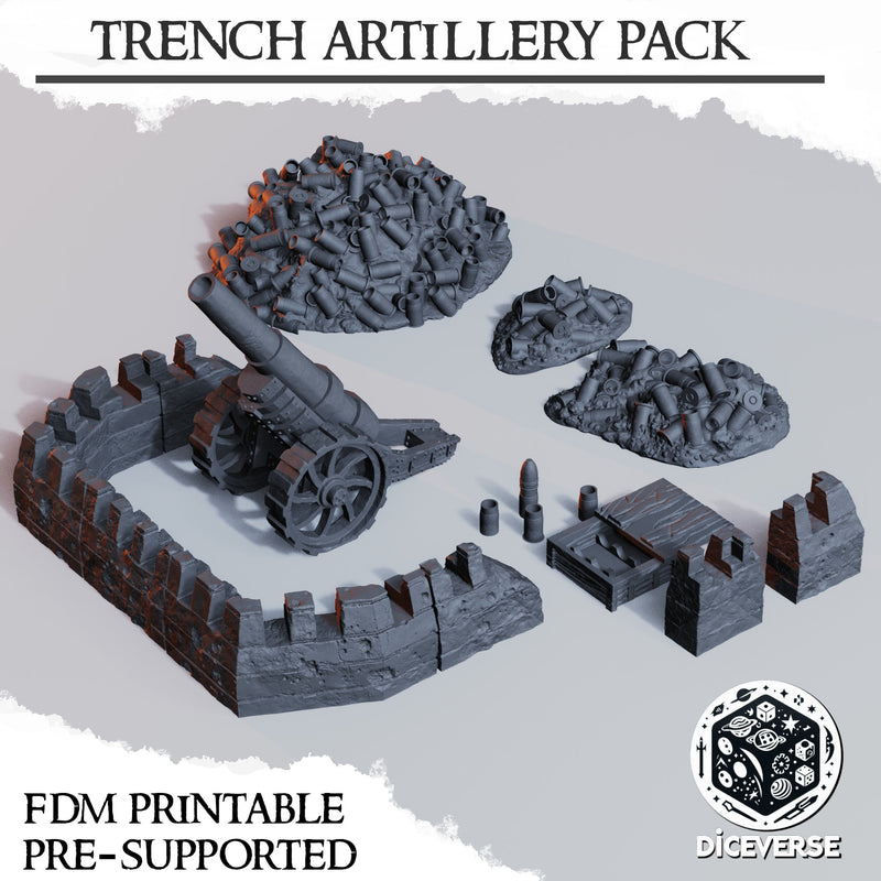 Artillery Terrain Kit | Trench Grimdark | Diceverse