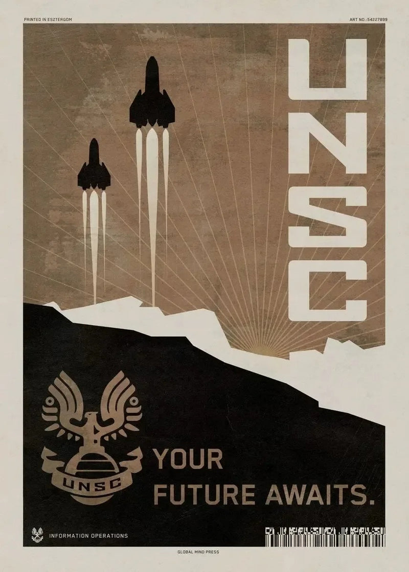 Halo Retro Styled | TV Movie Poster Canvas Wall Art | Unframed