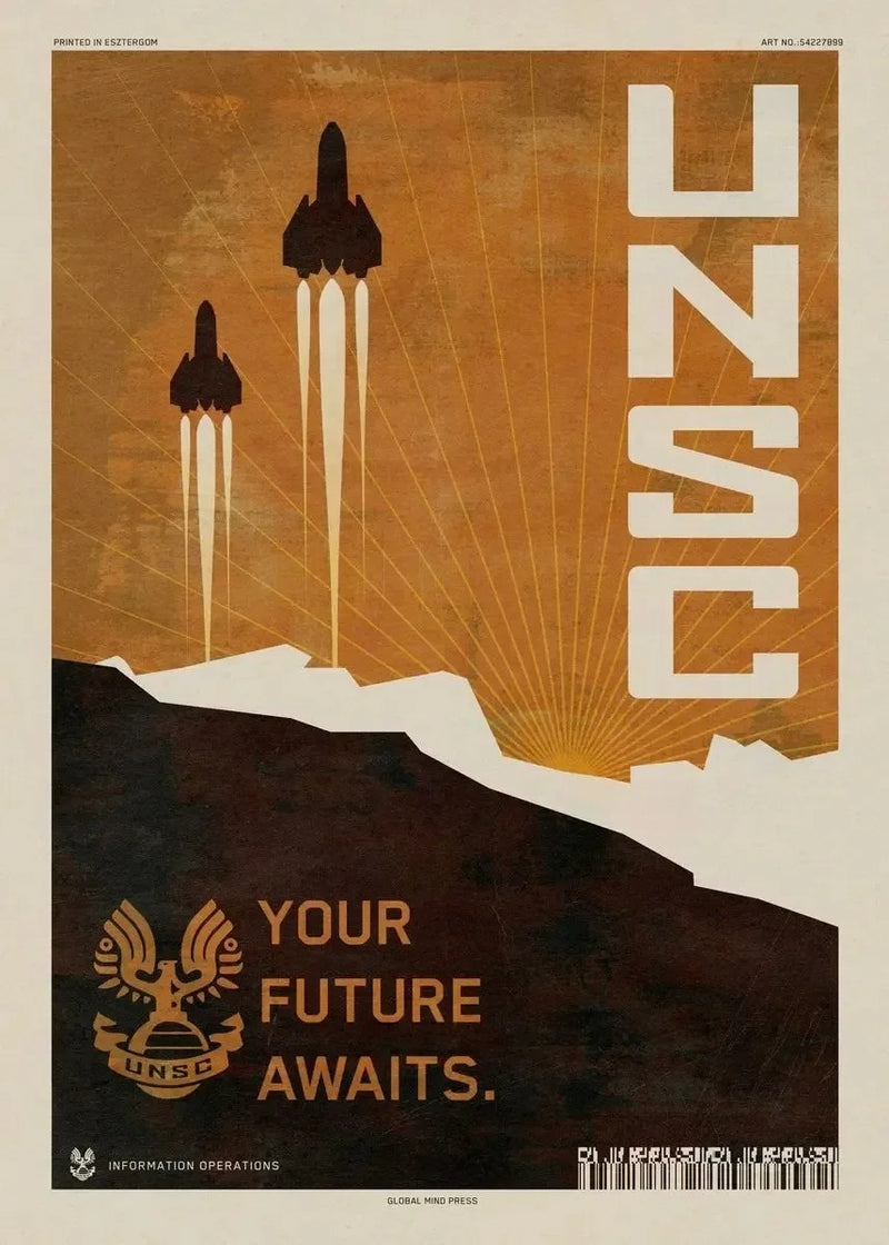 Halo Retro Styled | TV Movie Poster Canvas Wall Art | Unframed