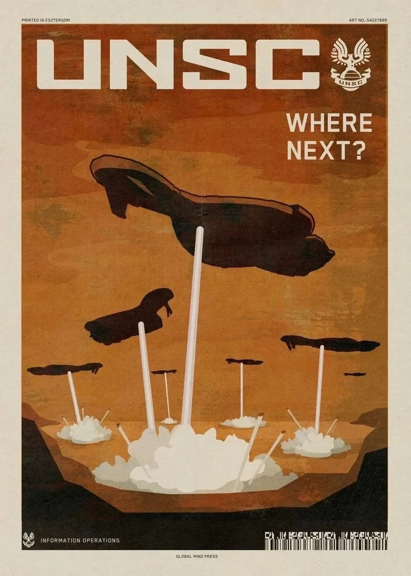 Halo Retro Styled | TV Movie Poster Canvas Wall Art | Unframed