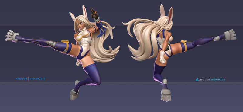 Rabbit Hero | Pin-Up Statue Fan Art Miniature Unpainted | Dinamuu3D