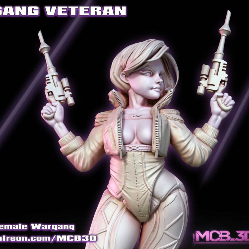 Veteran | Female Wargang Miniatures | Sci-Fi Pin-Up | Gaz Minis TabletopXtra