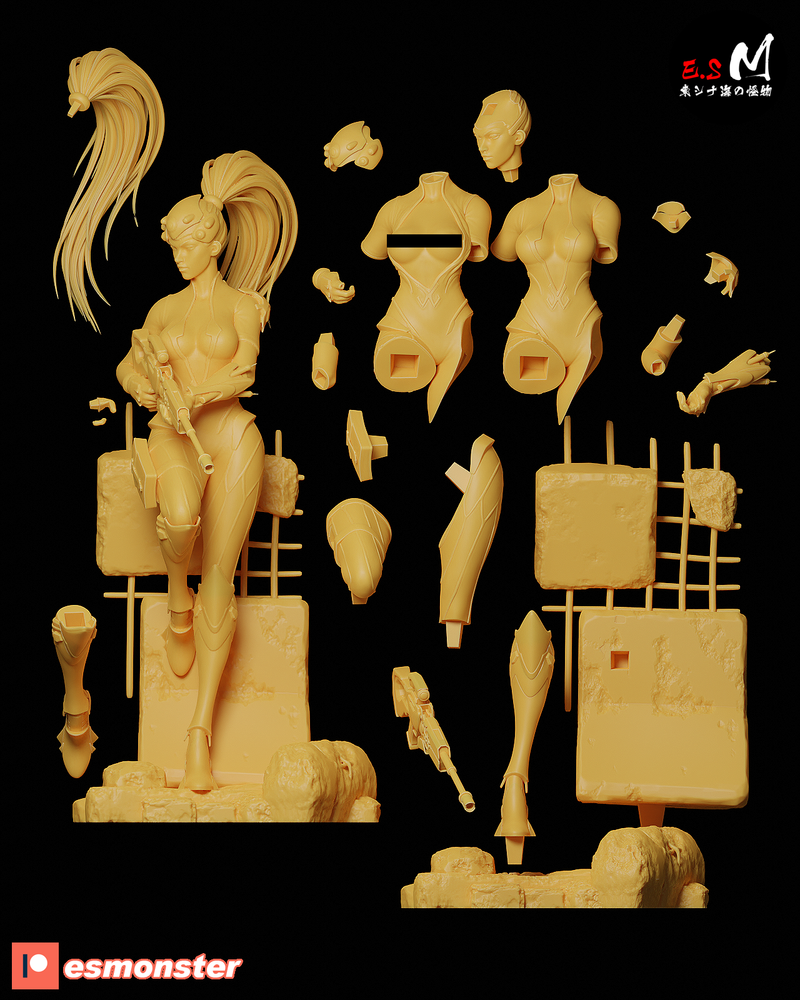 Widow Maker | Pin-Up Statue Fan Art Miniature Unpainted | E.S Monster
