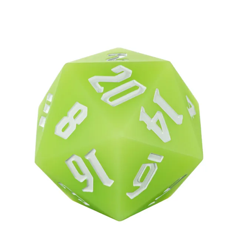 Jester's Bounce | Silicone D20 | Single Dice | Green