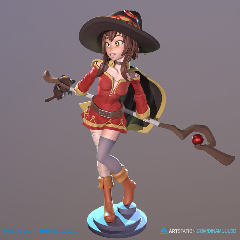 Megu | Pin-Up Statue Fan Art Miniature Unpainted | Dinamuu3D