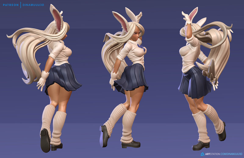 Rabbit Hero Uniform | Pin-Up Statue Fan Art Miniature Unpainted | Dinamuu3D